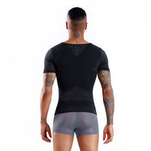 Load image into Gallery viewer, New men&#39;s corset shapewear for abdomen, tight-fitting, fitness corset, invisible short-sleeved shapewear
