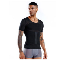 Load image into Gallery viewer, New men&#39;s corset shapewear for abdomen, tight-fitting, fitness corset, invisible short-sleeved shapewear
