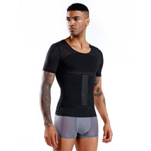 Load image into Gallery viewer, New men&#39;s corset shapewear for abdomen, tight-fitting, fitness corset, invisible short-sleeved shapewear
