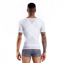 Load image into Gallery viewer, New men&#39;s corset shapewear for abdomen, tight-fitting, fitness corset, invisible short-sleeved shapewear
