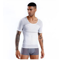 Load image into Gallery viewer, New men&#39;s corset shapewear for abdomen, tight-fitting, fitness corset, invisible short-sleeved shapewear
