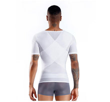 Load image into Gallery viewer, New men&#39;s corset shapewear for abdomen, tight-fitting, fitness corset, invisible short-sleeved shapewear
