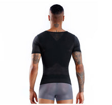 Load image into Gallery viewer, New men&#39;s corset shapewear for abdomen, tight-fitting, fitness corset, invisible short-sleeved shapewear
