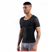 Load image into Gallery viewer, New men&#39;s corset shapewear for abdomen, tight-fitting, fitness corset, invisible short-sleeved shapewear
