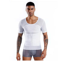 Load image into Gallery viewer, New men&#39;s corset shapewear for abdomen, tight-fitting, fitness corset, invisible short-sleeved shapewear
