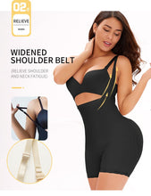 Load image into Gallery viewer, The new explosion increased the size of the side zipper buckle jumpsuit to collect belly hip body shaping body clothes
