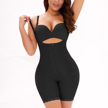 Load image into Gallery viewer, The new explosion increased the size of the front zipper buckle jumpsuit to receive belly hip body shaping body clothes
