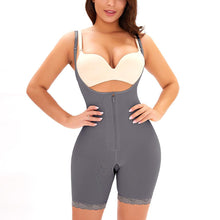 Load image into Gallery viewer, The new explosion increased the size of the front zipper buckle jumpsuit to receive belly hip body shaping body clothes
