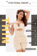 Load image into Gallery viewer, The new explosion increased the size of the front zipper buckle jumpsuit to receive belly hip body shaping body clothes
