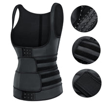 Load image into Gallery viewer, Double Reinforced Breast Support Latex Tunic Vest, Abdomen Belt Shapewear
