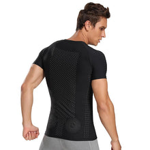 Load image into Gallery viewer, New Men&#39;s Thin Negative Ion Caffeine Tummy Tuck Corset Vest Tuck Tummy Tuck Short Sleeve Body Shaper
