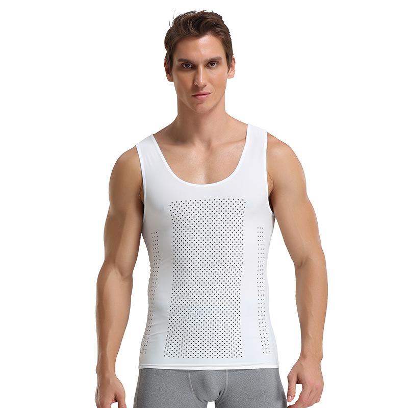 New Men's Thin Negative Ion Caffeine Tummy Tuck Corset Vest Tuck Tummy Tuck Short Sleeve Body Shaper