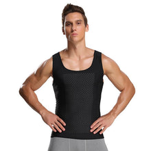 Load image into Gallery viewer, New Men&#39;s Thin Negative Ion Caffeine Tummy Tuck Corset Vest Tuck Tummy Tuck Short Sleeve Body Shaper
