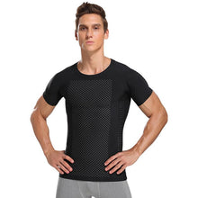 Load image into Gallery viewer, New Men&#39;s Thin Negative Ion Caffeine Tummy Tuck Corset Vest Tuck Tummy Tuck Short Sleeve Body Shaper
