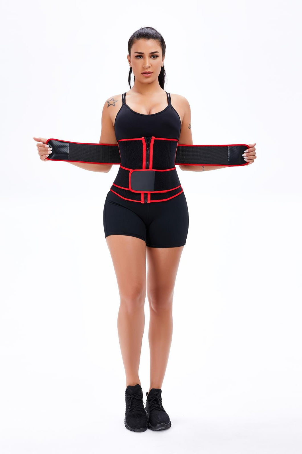 New double-reinforced belt can be disassembled, and the waist training device for women's sports plastic belts and sweaty plastic belts