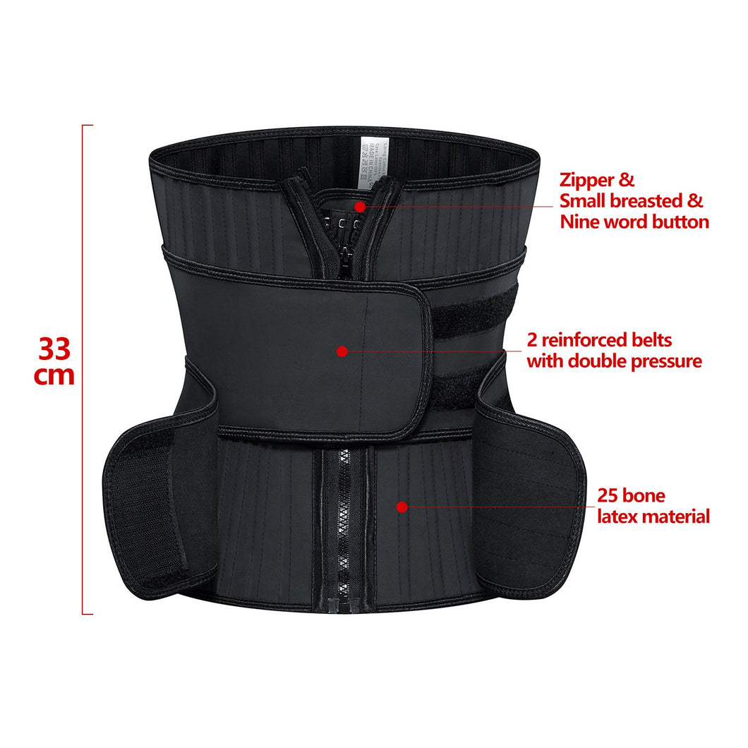 25 Bones 33cm Double Belt Reinforcing Belt Sports Corset Shaping Body Shaping Garment Waist Trainer