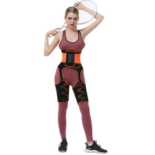 Load image into Gallery viewer, Hot-selling three-in-one hip lifting belt sweat burst belt adjustable one-piece plastic belt sports abdomen leg belt
